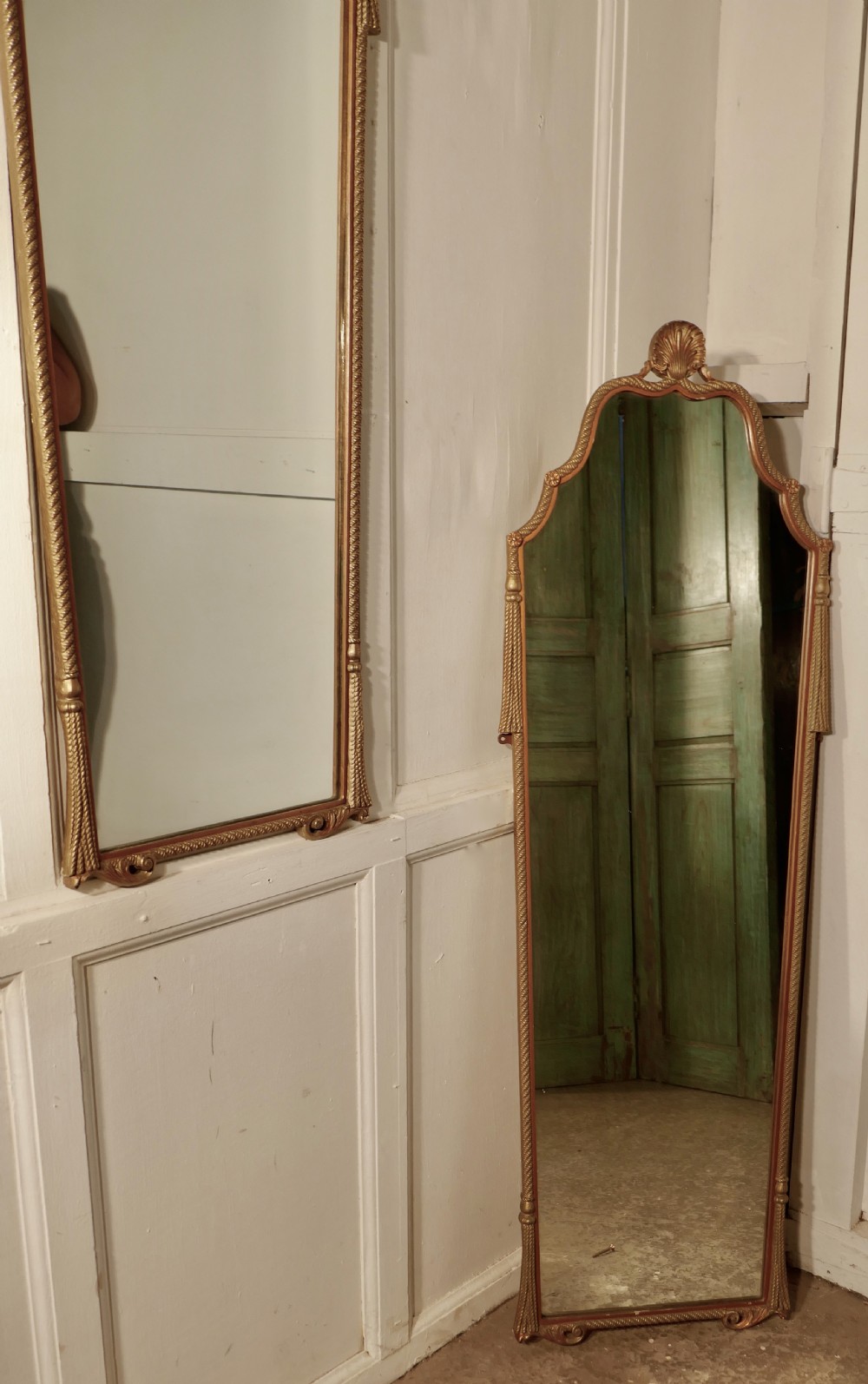 A Pair of Art Deco Long Gilt Wall Mirrors View II