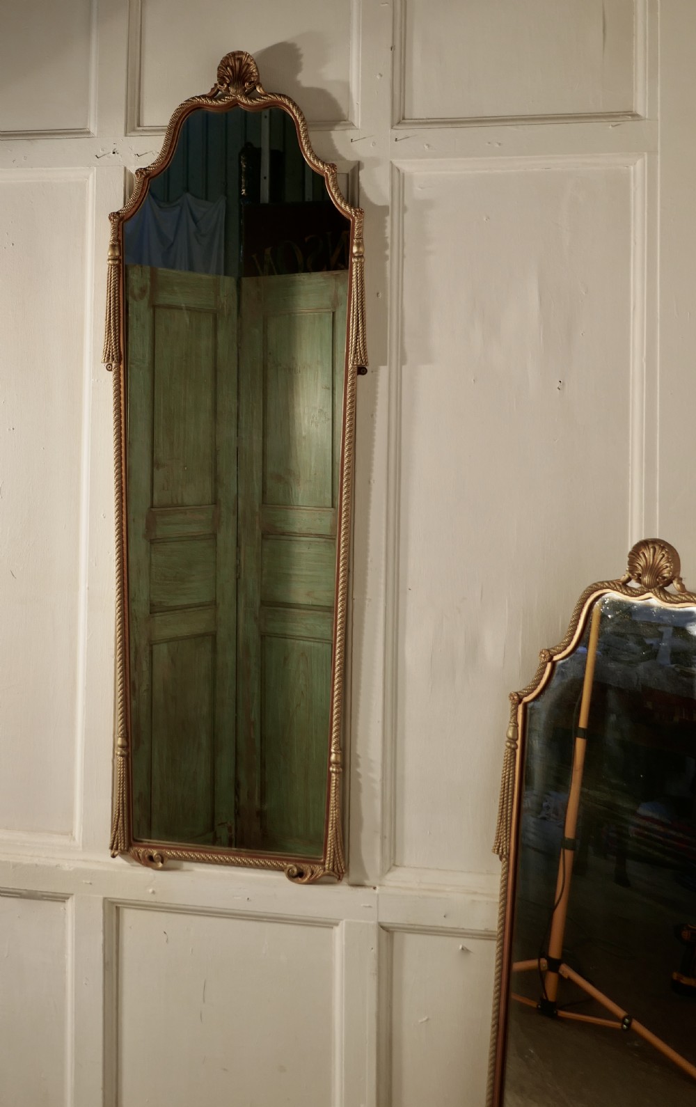 A Pair of Art Deco Long Gilt Wall Mirrors View III