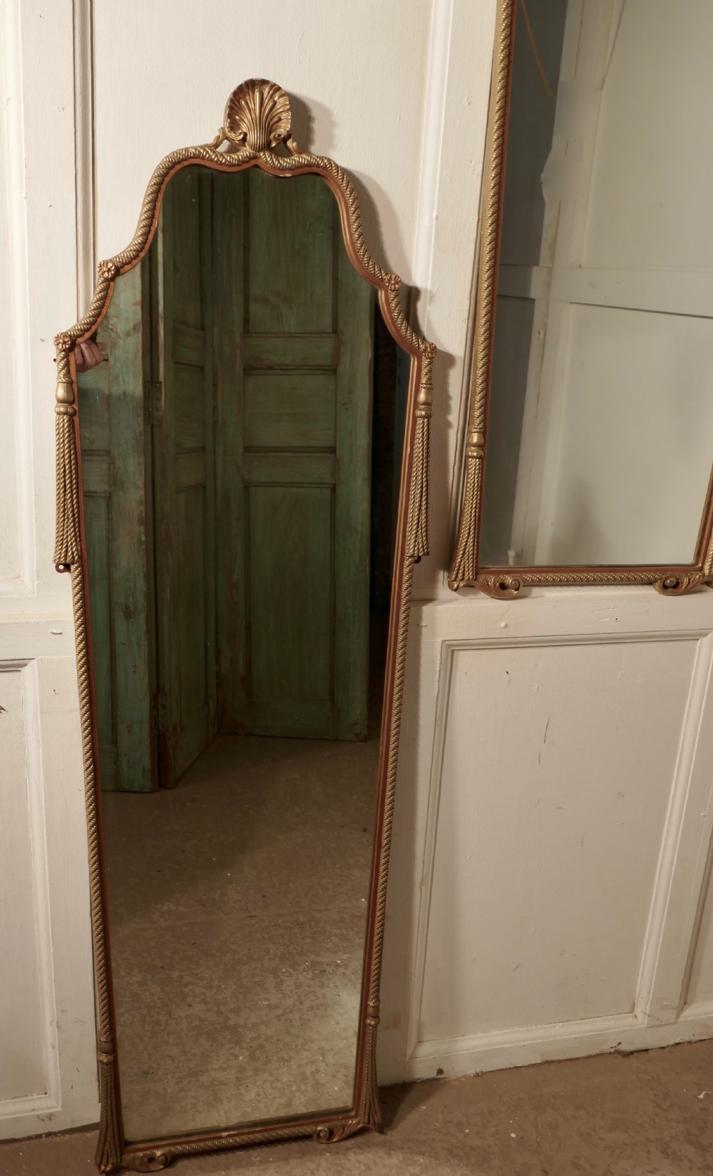 A Pair of Art Deco Long Gilt Wall Mirrors View V
