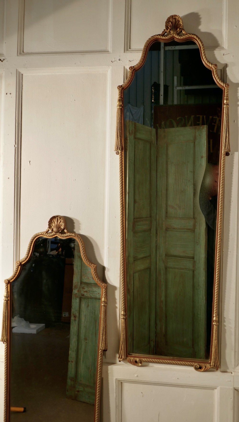 A Pair of Art Deco Long Gilt Wall Mirrors View VI