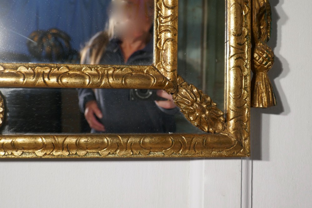 French Gilded Landscape Cushion Mirror View IV