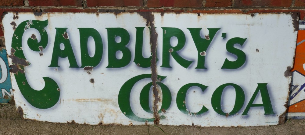 Rare Early Cadbury’s Cocoa Enamel Sign 