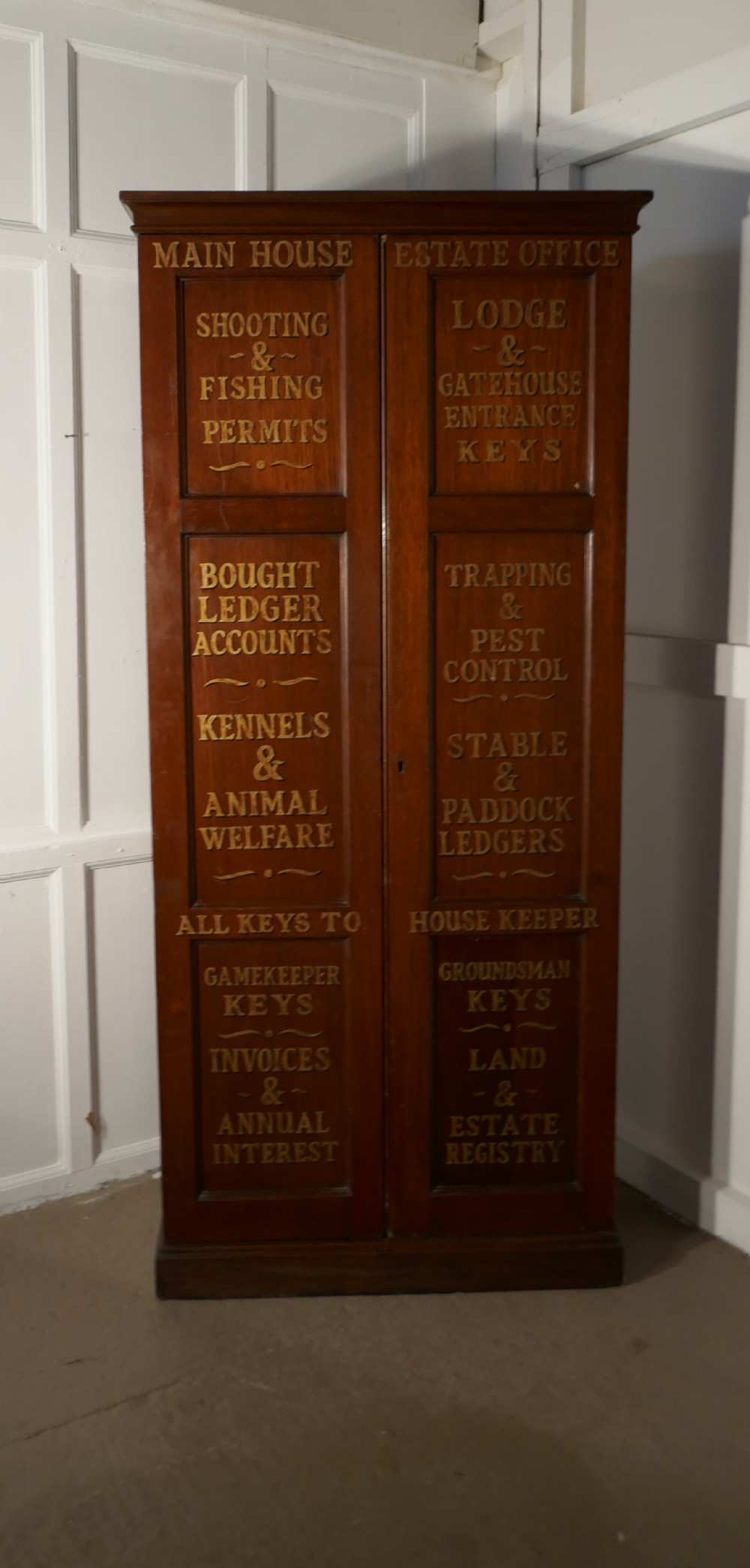 Tall Fitted 19th Century Mahogany Estate Cupboard