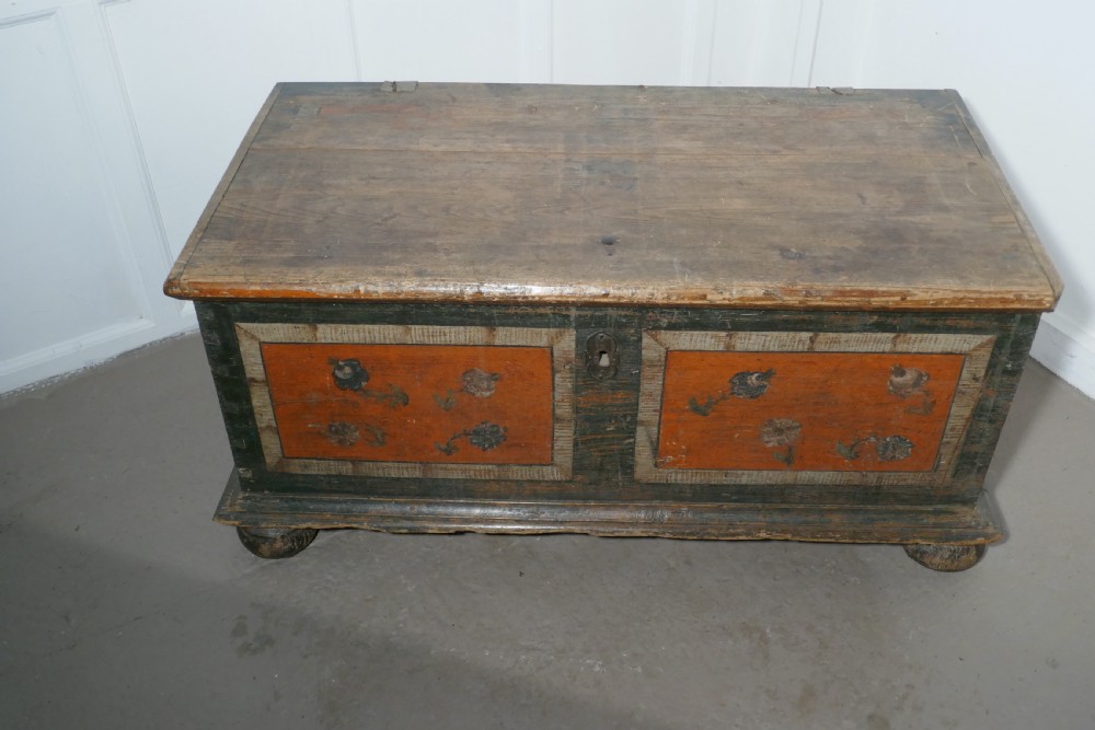 European Folk Art Painted Pine Chest View III