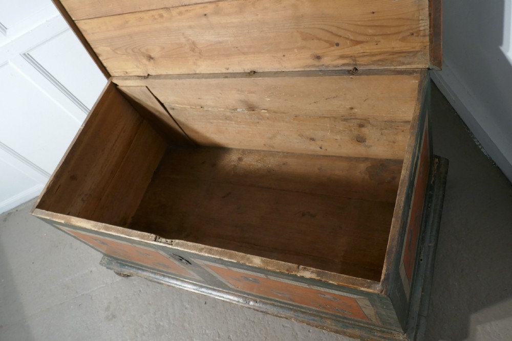 European Folk Art Painted Pine Chest View IV