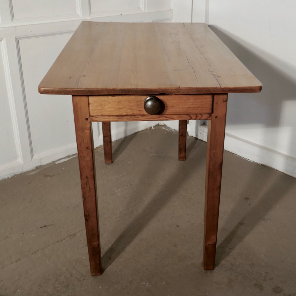 Small 19th C Planked Top Pine Table