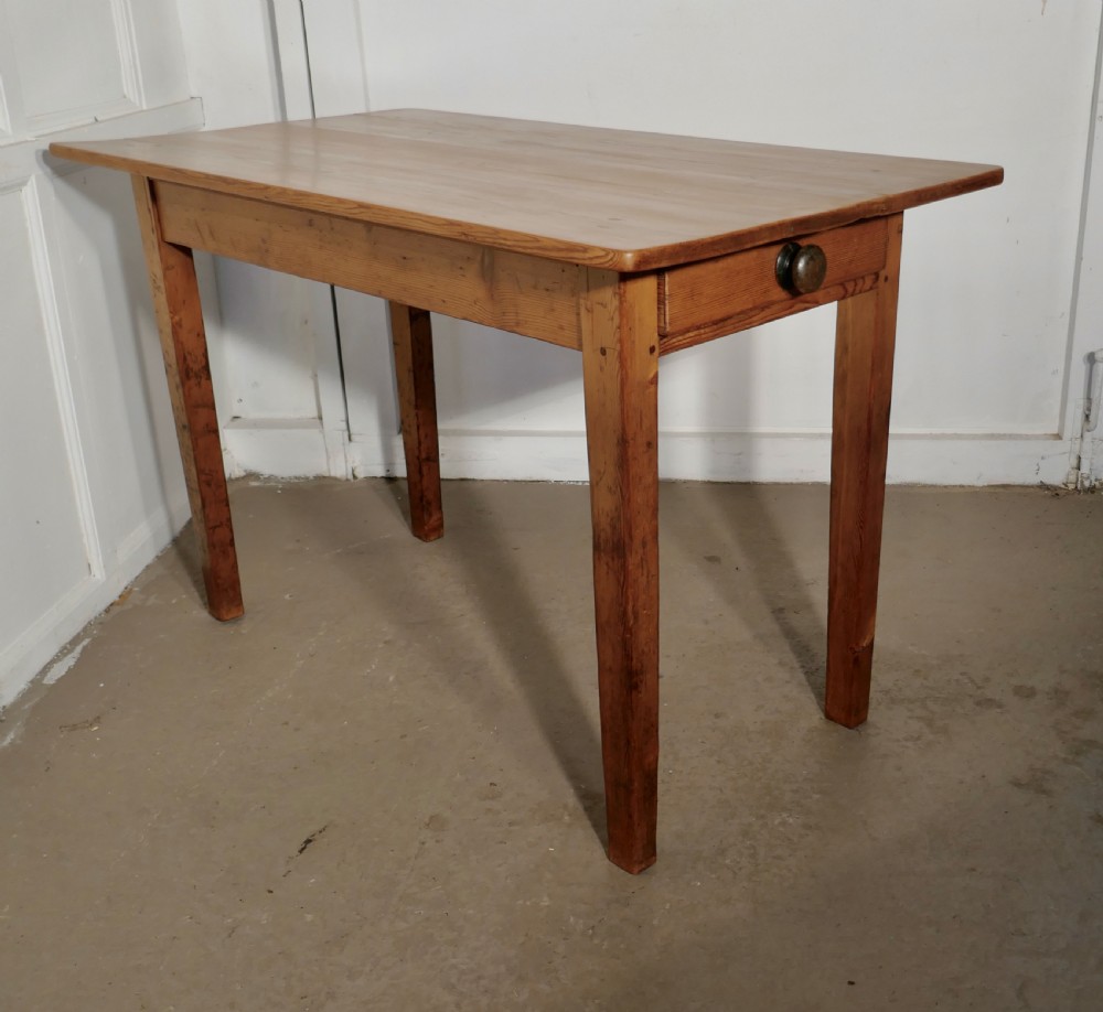 Small 19th C Planked Top Pine Table View II