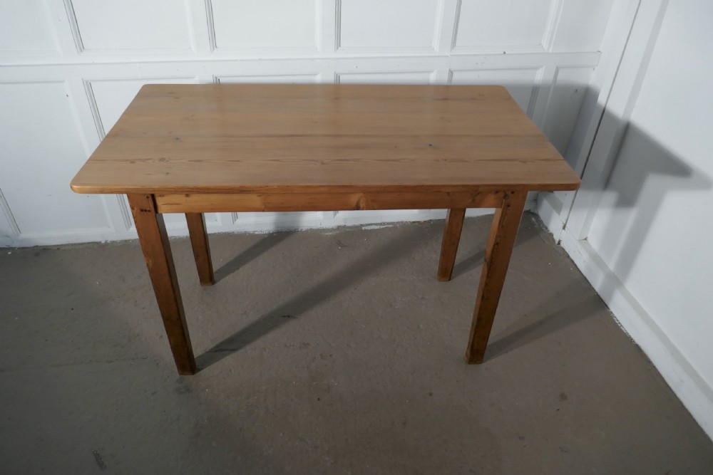 Small 19th C Planked Top Pine Table View VI