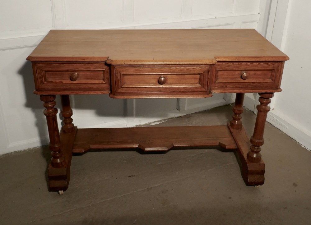 Arts and Crafts Pitch Pine Writing Table View III