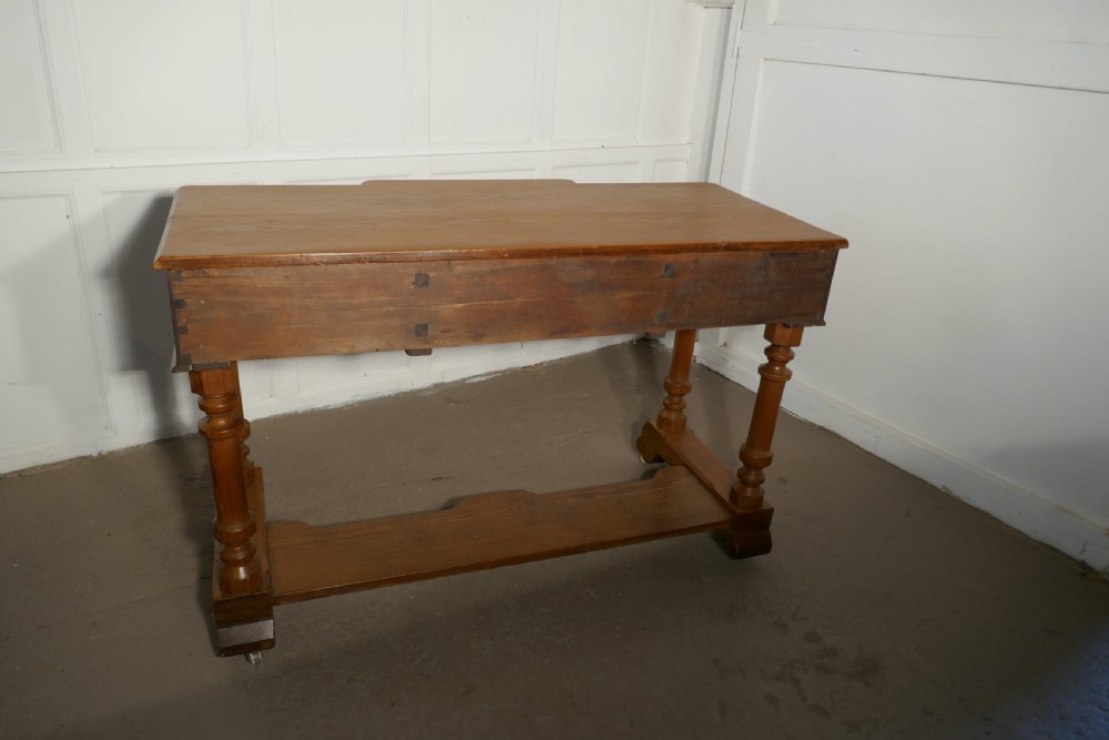 Arts and Crafts Pitch Pine Writing Table View VI
