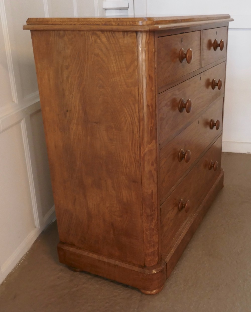 A Large Victorian Burr Ash Chest of Drawers View II