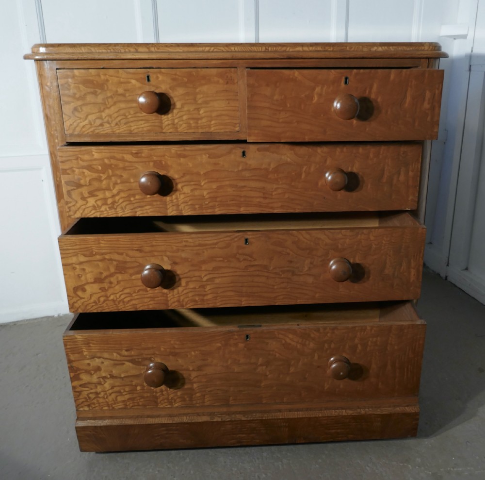 A Large Victorian Burr Ash Chest of Drawers View V