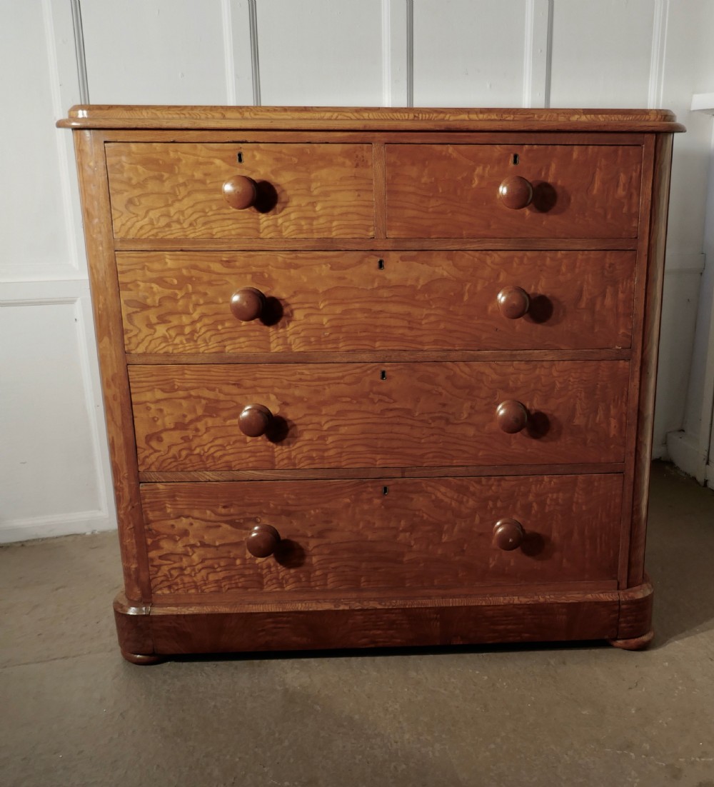 A Large Victorian Burr Ash Chest of Drawers View VII