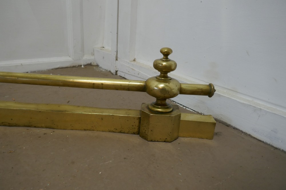 Heavy Victorian Brass Rail Fender Tool Rest View III