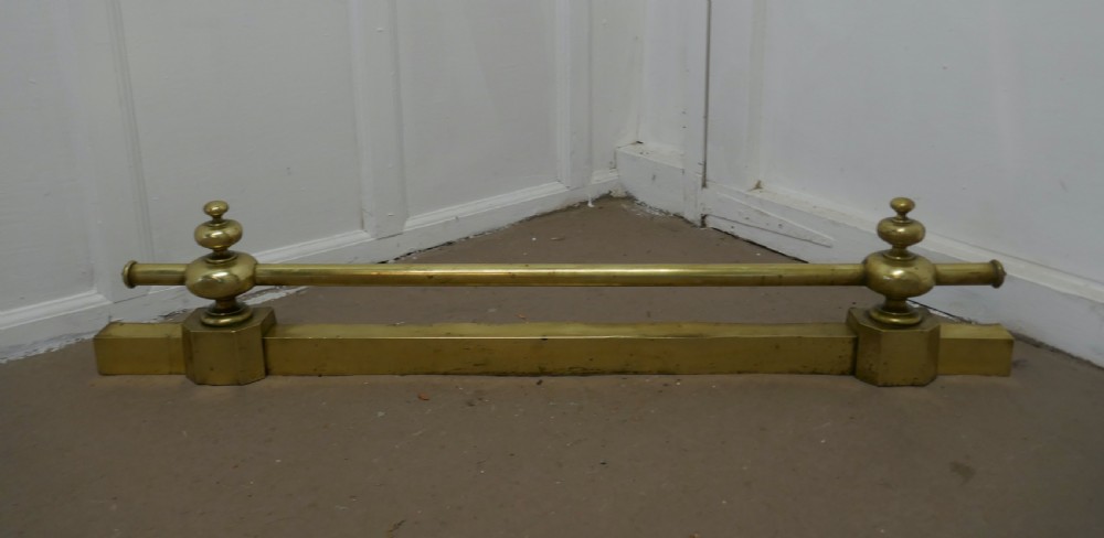 Heavy Victorian Brass Rail Fender Tool Rest View IV