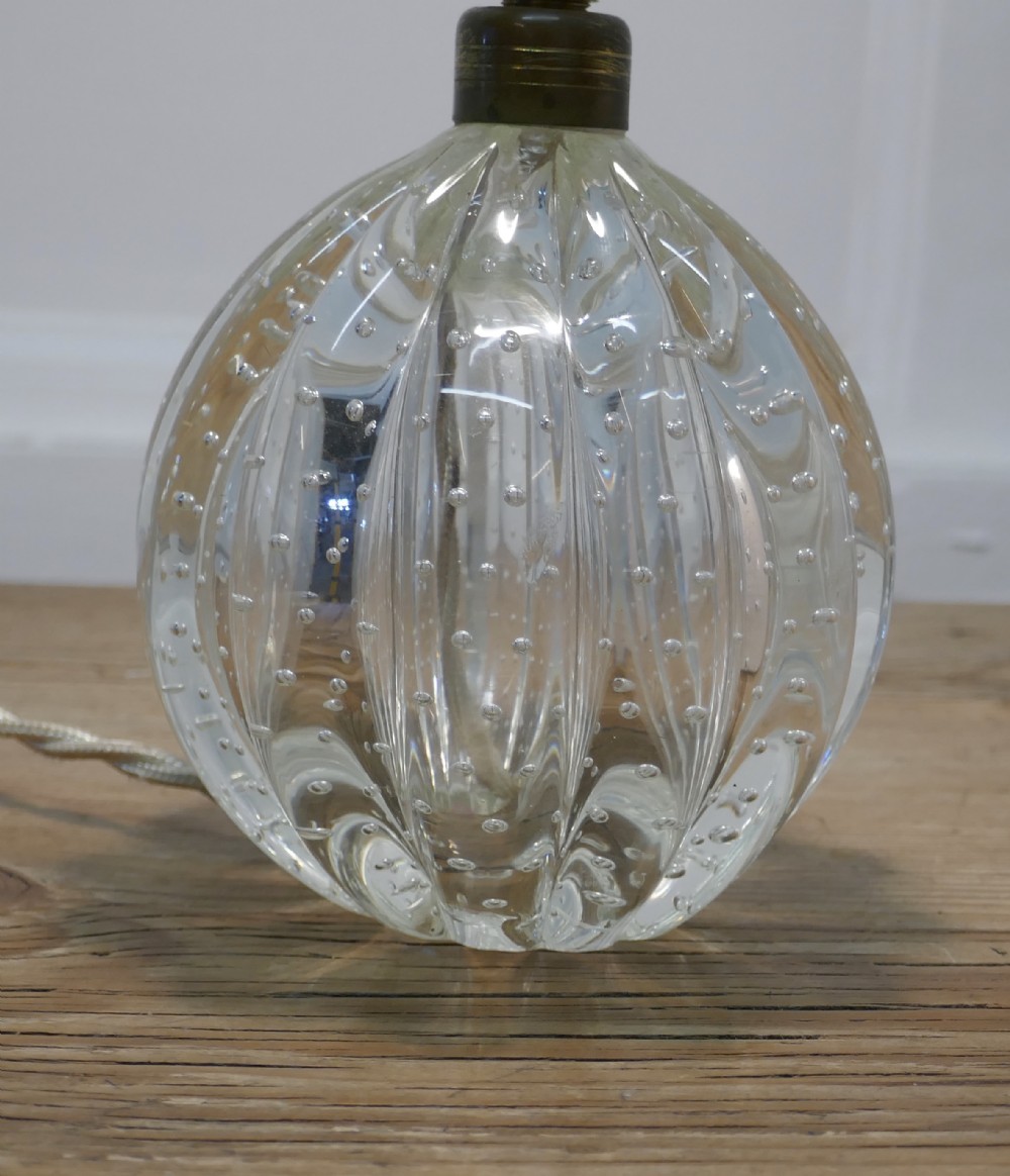 Superb Murano Clear Glass Lamp, with Controlled Bubbles