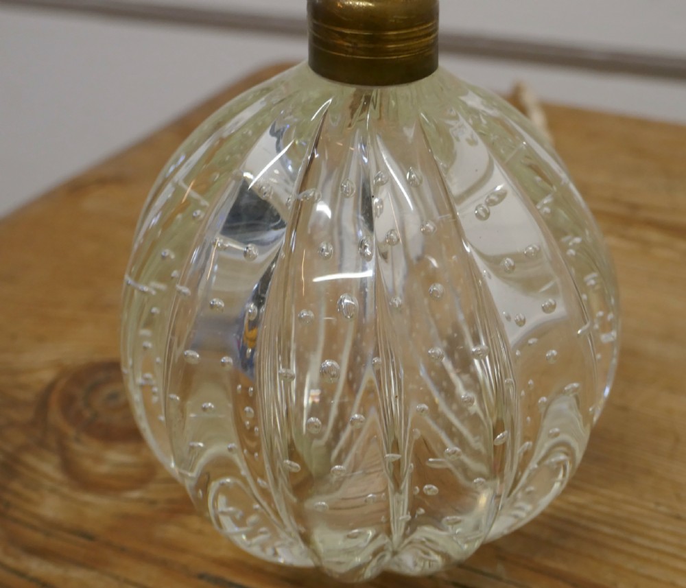 Superb Murano Clear Glass Lamp, with Controlled Bubbles View V