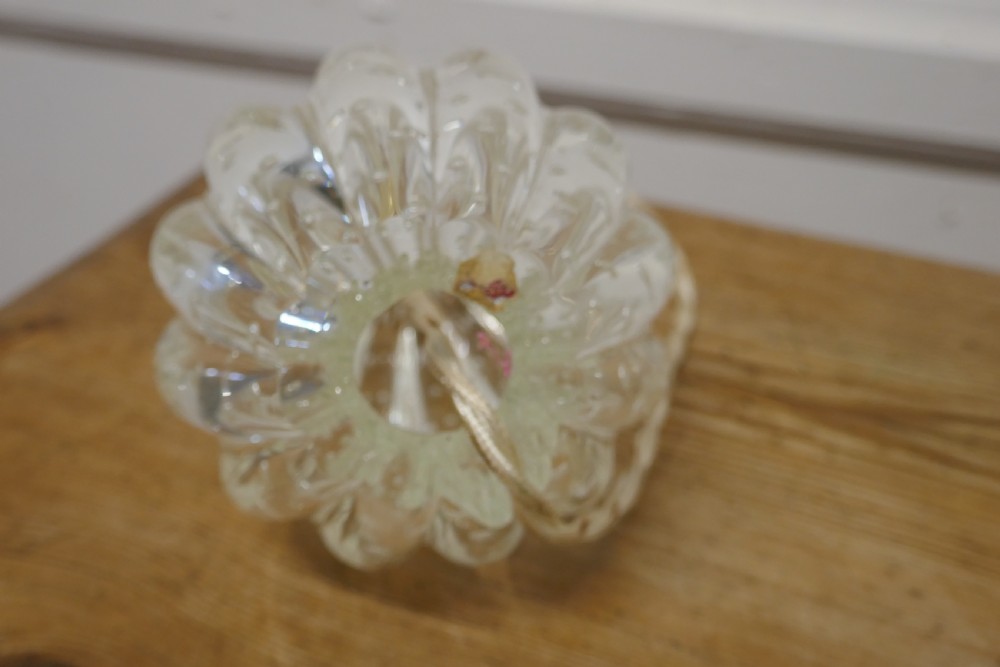 Superb Murano Clear Glass Lamp, with Controlled Bubbles View VI