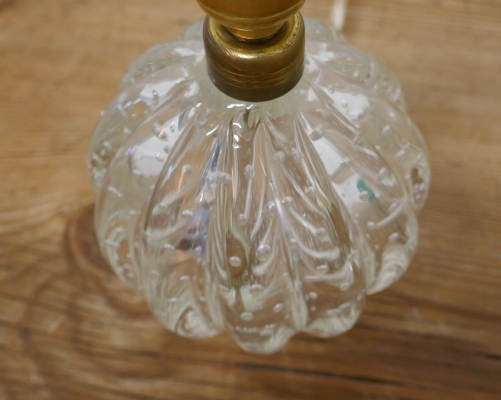 Superb Murano Clear Glass Lamp, with Controlled Bubbles View VII