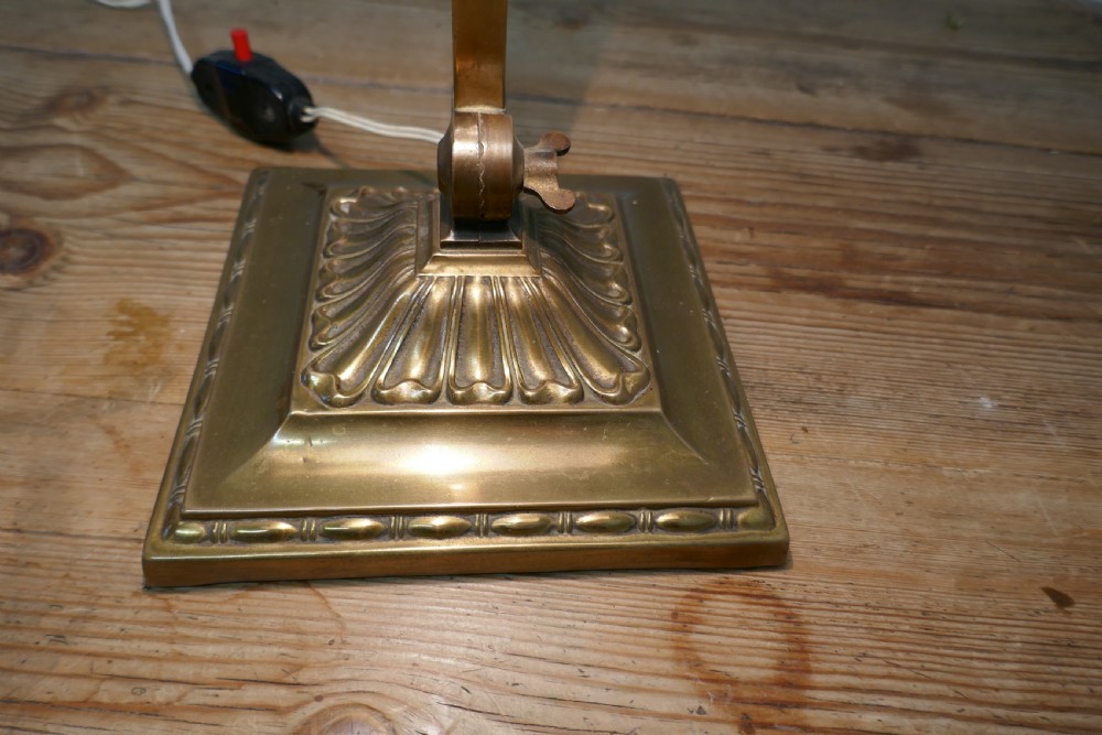 Early 20th Century Brass and Green Glass  Barrister’s Desk Lamp View VIII