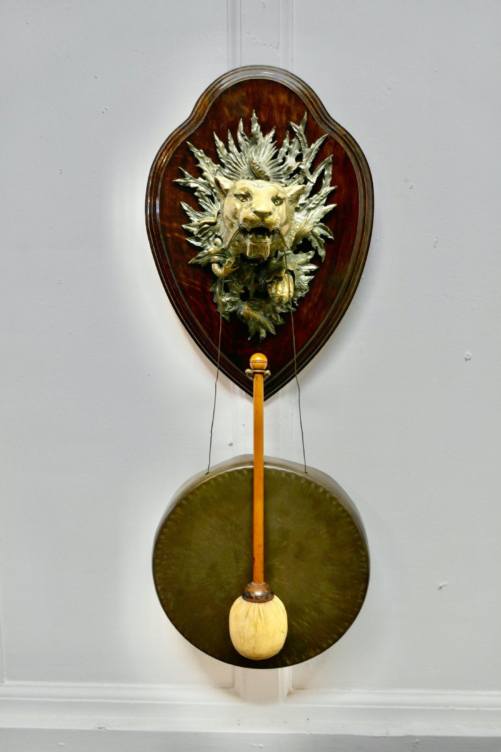 Brass Tiger’s Head Dinner Gong by William Tonk & Son View VII