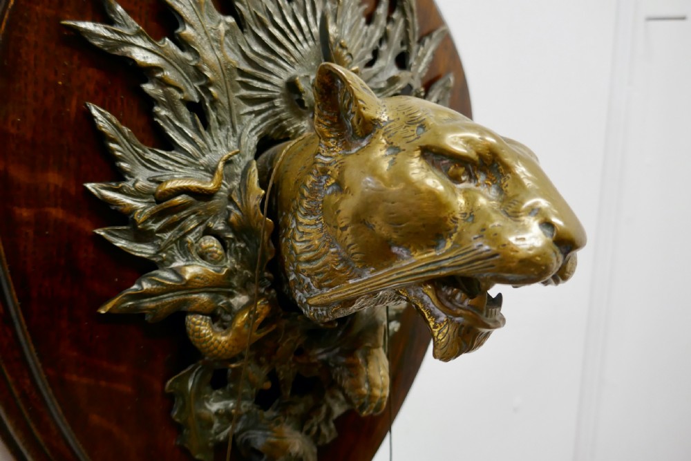 Brass Tiger’s Head Dinner Gong by William Tonk & Son View X
