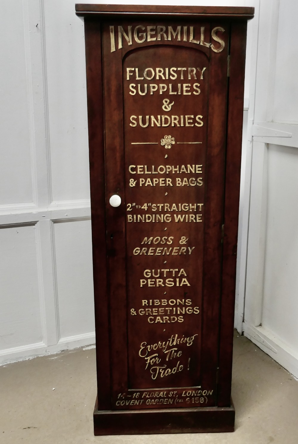 Victorian Mahogany Tall Shelved Shop Cupboard,  