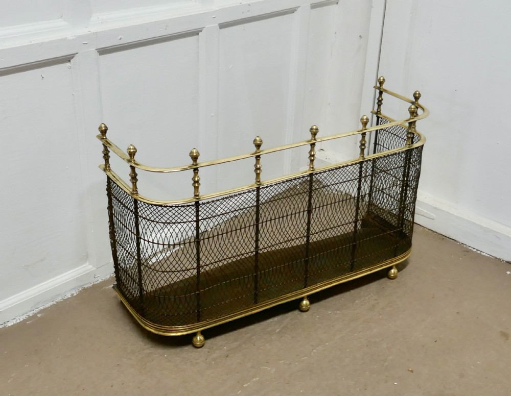 A High Georgian Brass Nursery Fire Guard Fender 
