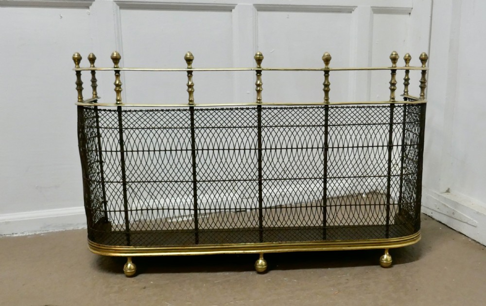 A High Georgian Brass Nursery Fire Guard Fender  View II