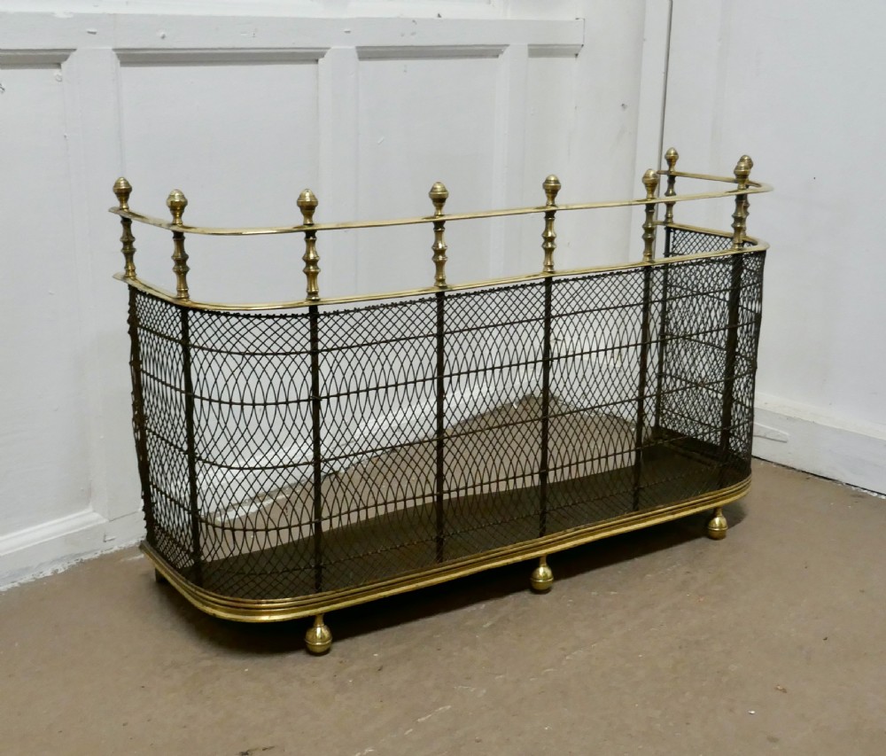 A High Georgian Brass Nursery Fire Guard Fender  View III