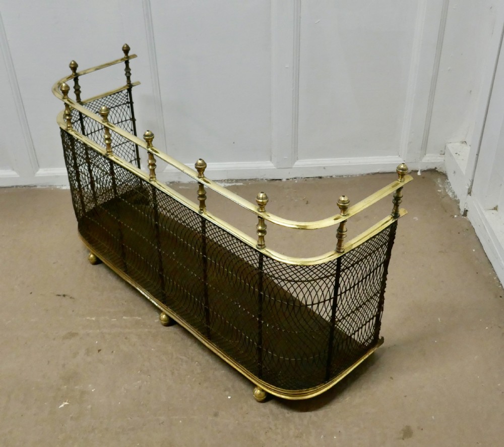 A High Georgian Brass Nursery Fire Guard Fender  View VI