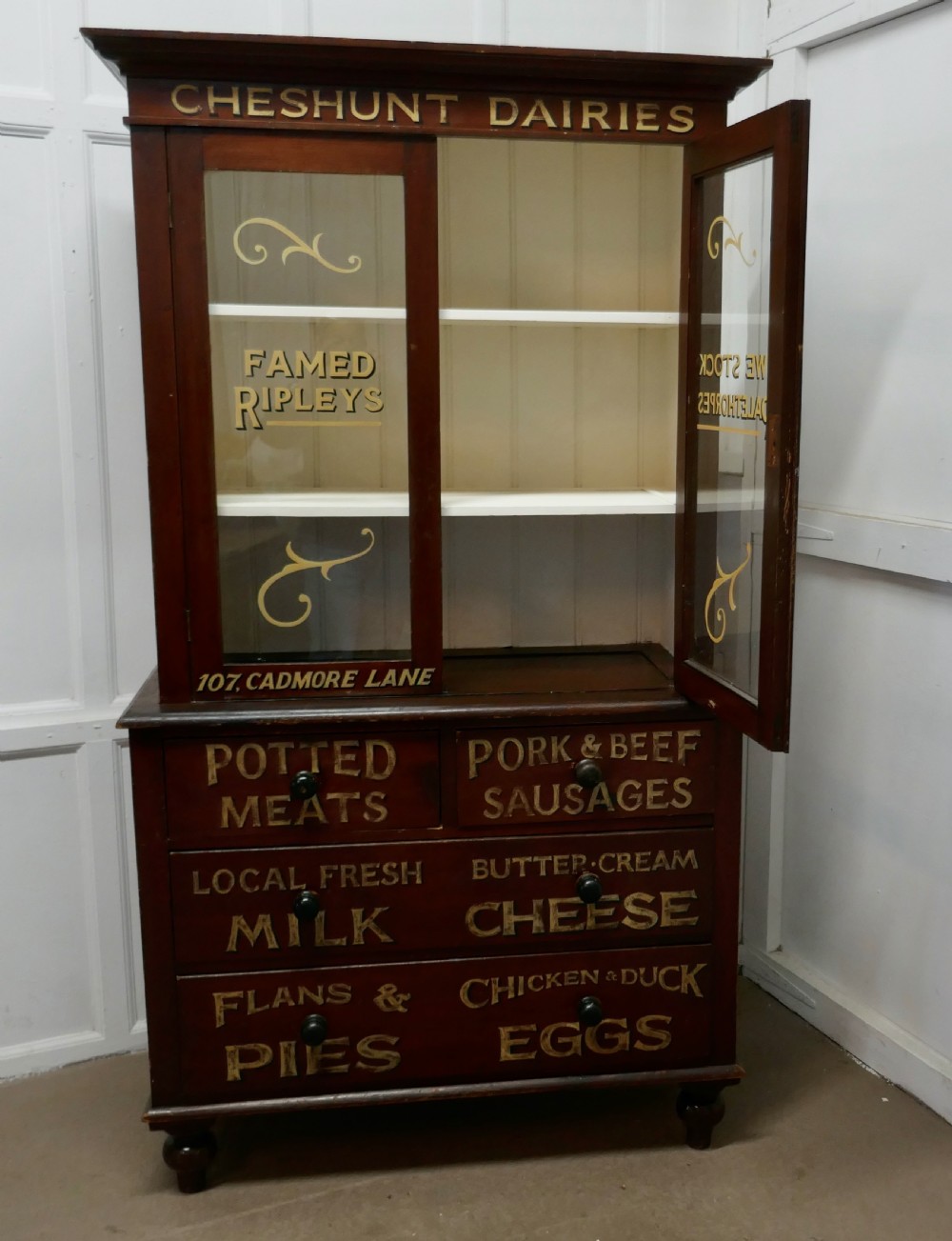 Victorian Painted Pine Kitchen Cupboard,   View VII