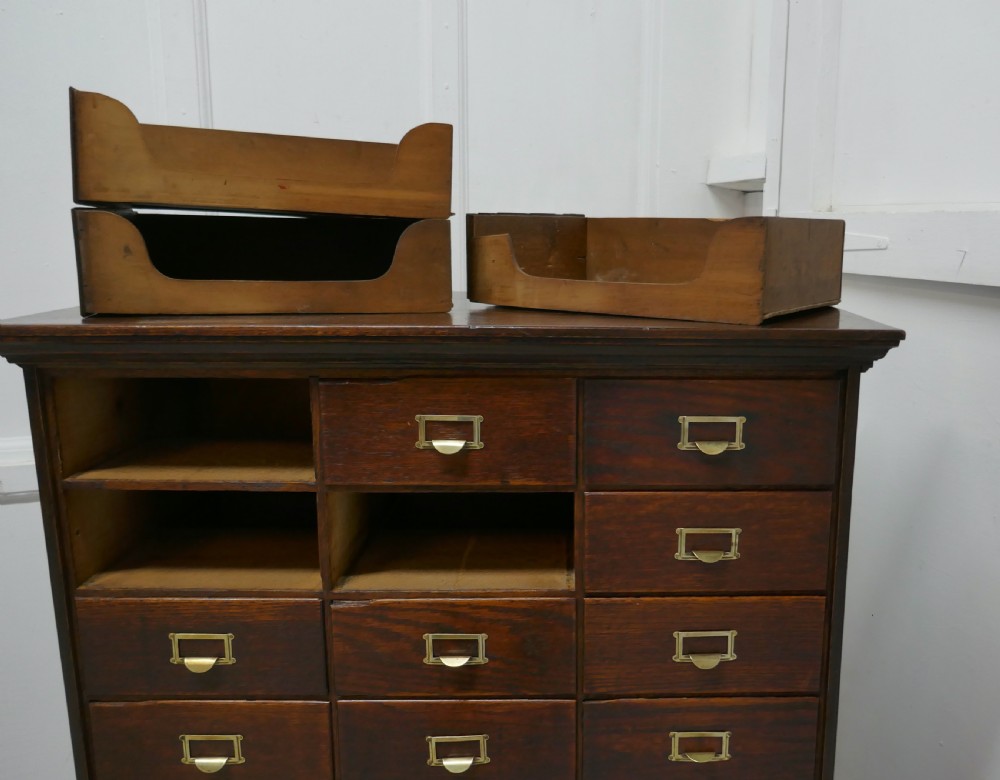 Large 24 Drawer Edwardian A4 Oak Filing Cabinet  View IV