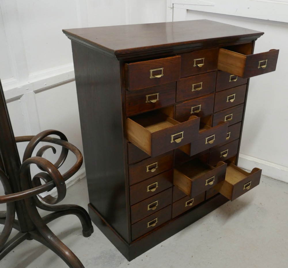 Large 24 Drawer Edwardian A4 Oak Filing Cabinet  View VII