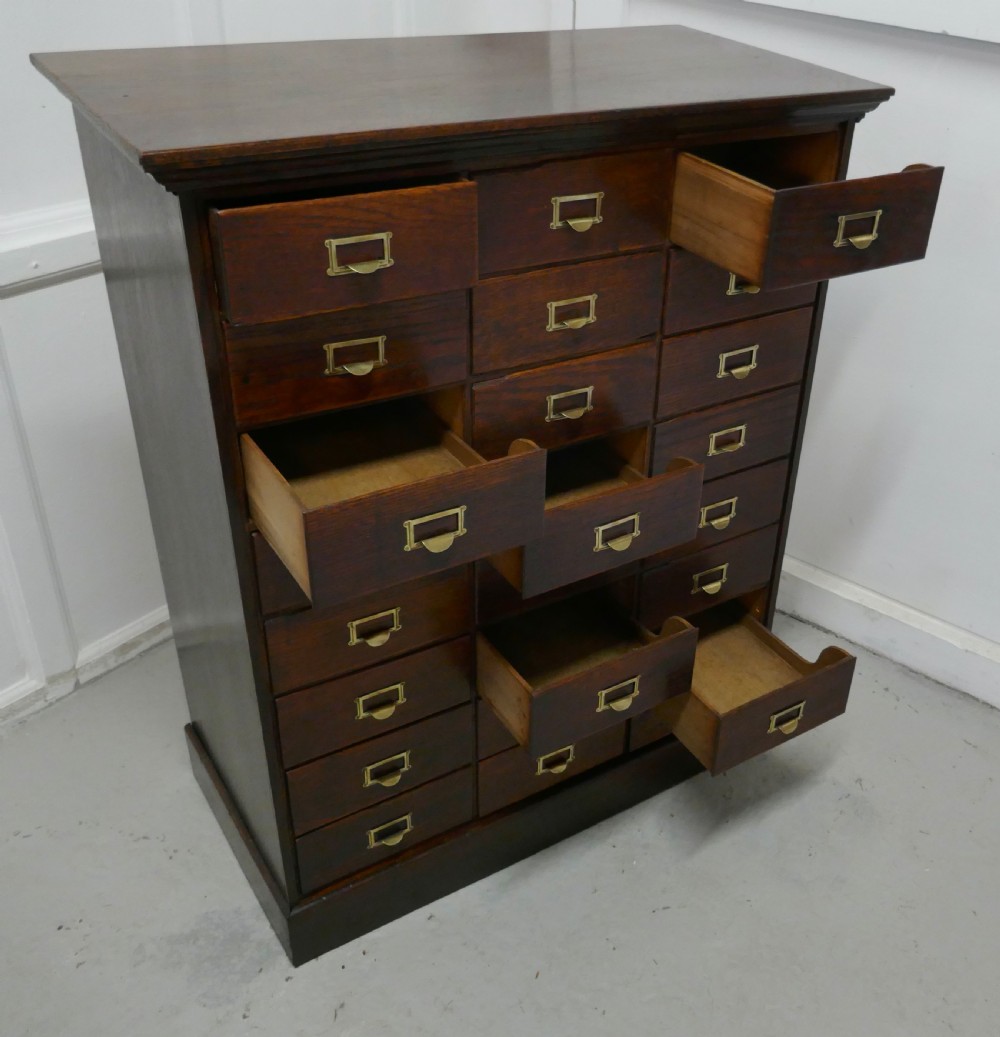 Large 24 Drawer Edwardian A4 Oak Filing Cabinet  View X
