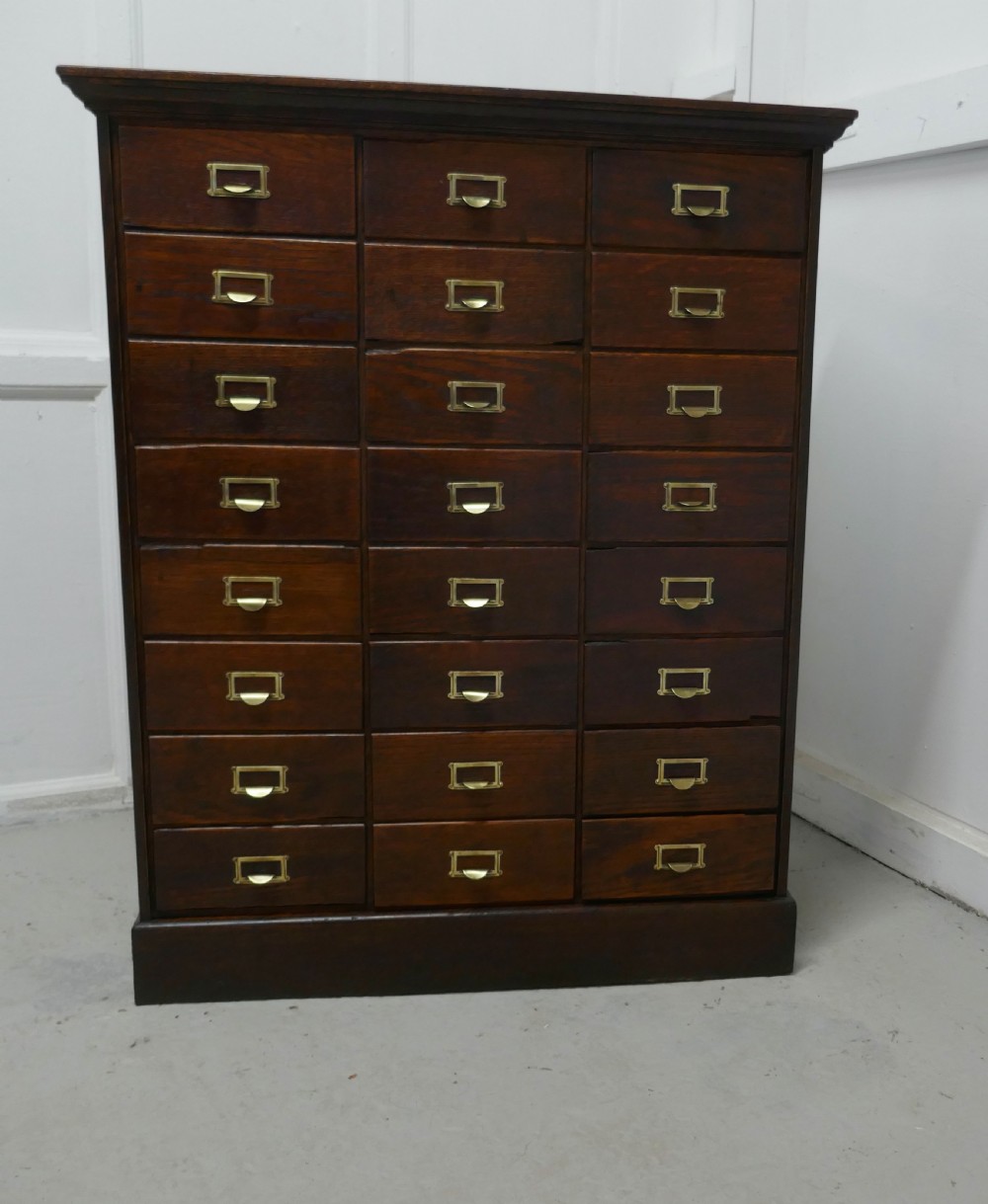 Large 24 Drawer Edwardian A4 Oak Filing Cabinet  View XIII