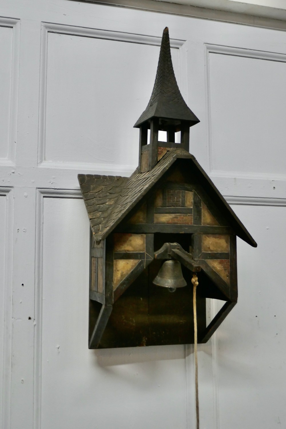19th Century Black Forest Carved Alpine Front Door Bell