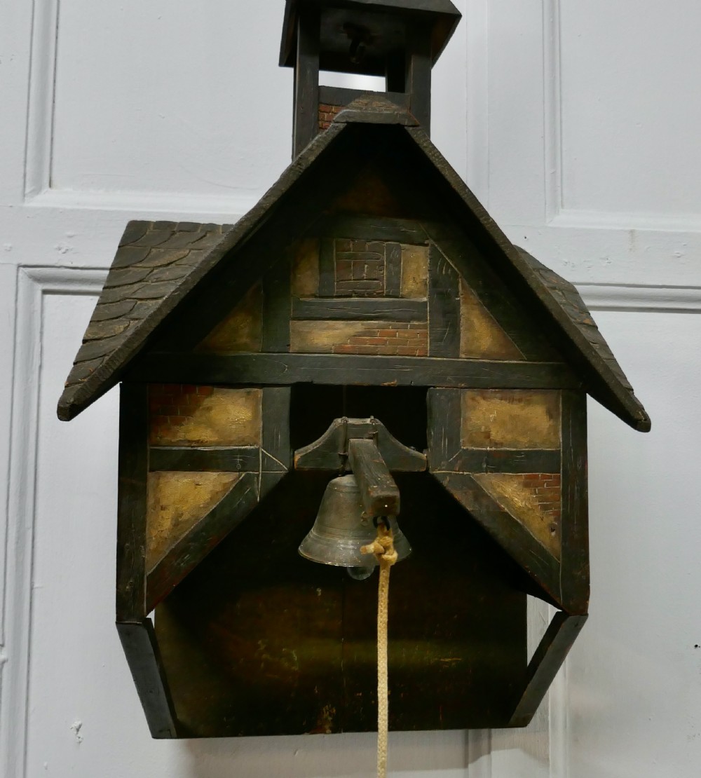 19th Century Black Forest Carved Alpine Front Door Bell View V