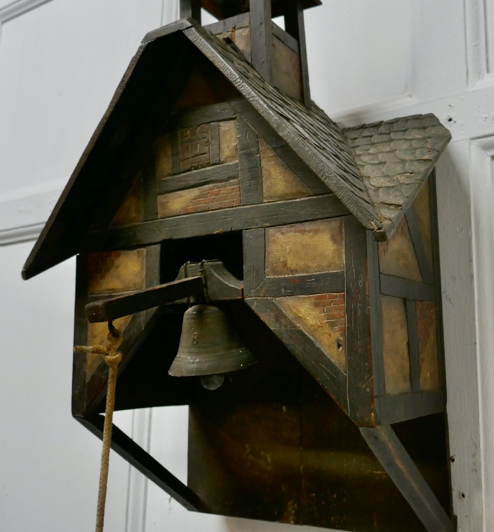 19th Century Black Forest Carved Alpine Front Door Bell View VI