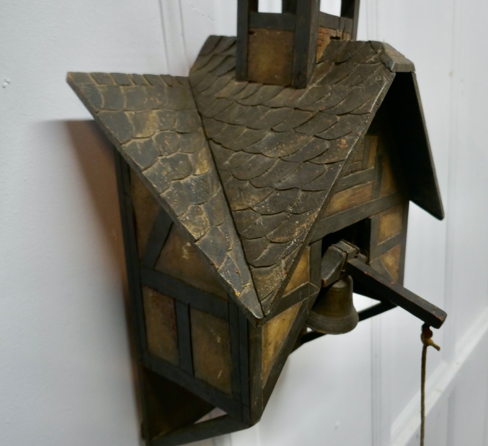 19th Century Black Forest Carved Alpine Front Door Bell View IX