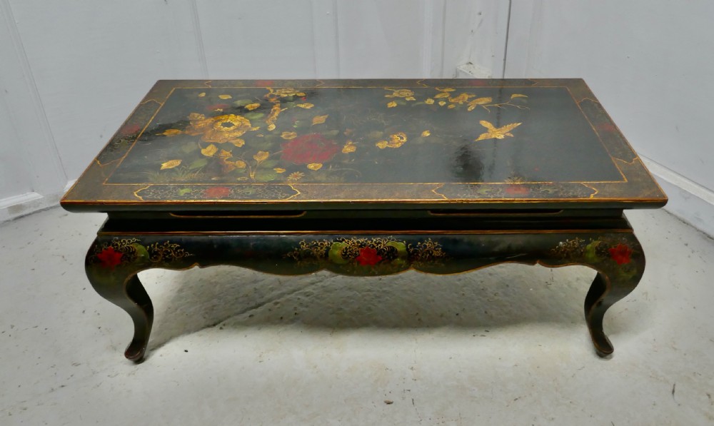 Painted and Lacquered Chinoiserie Coffee Table  