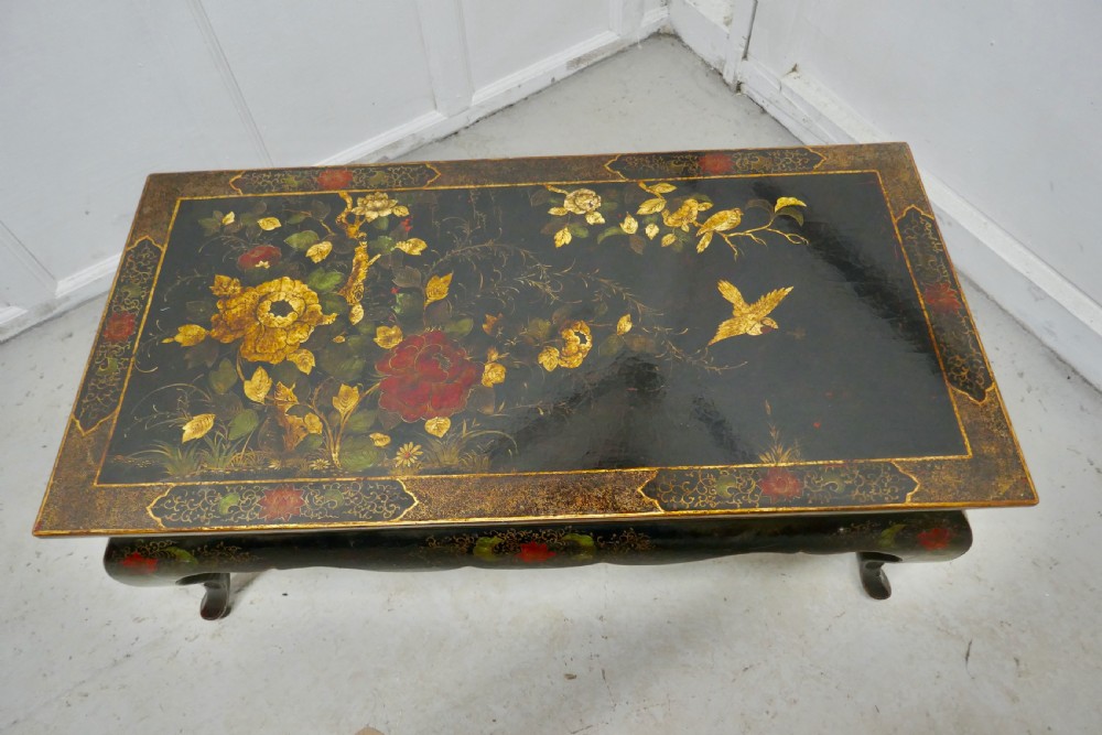 Painted and Lacquered Chinoiserie Coffee Table   View II