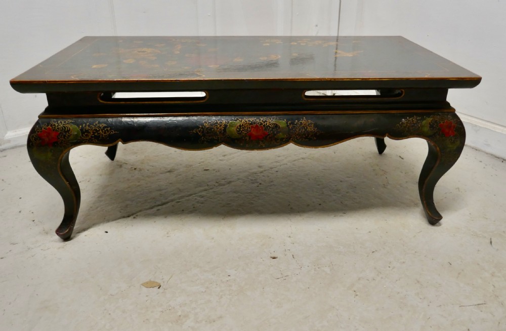 Painted and Lacquered Chinoiserie Coffee Table   View III
