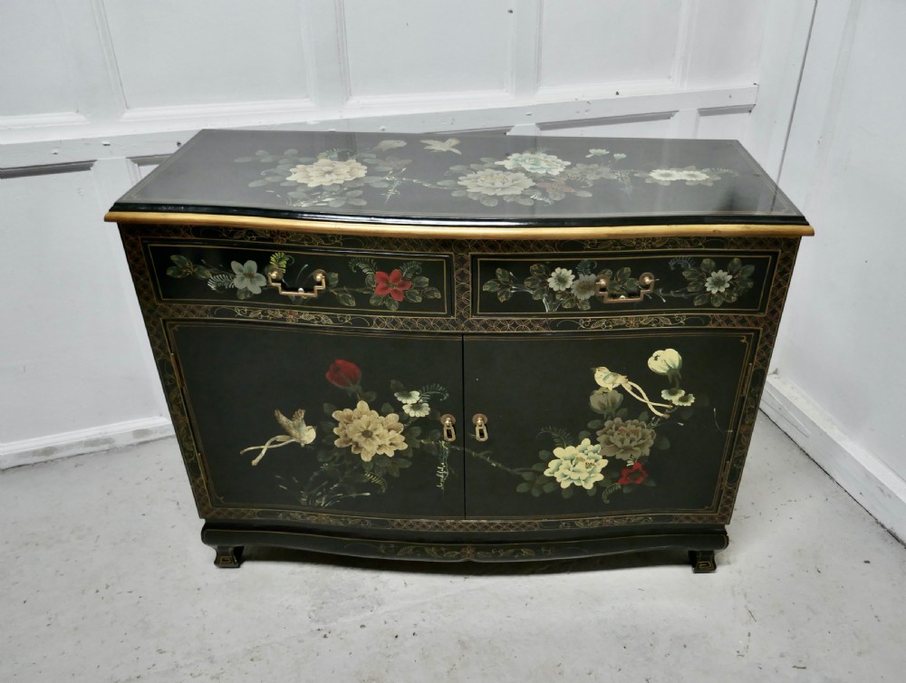 A Charming Chinoiserie 2 Drawer Sideboard Cupboard