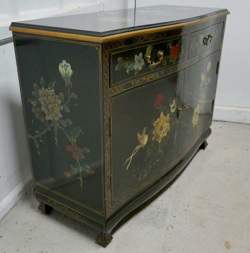 A Charming Chinoiserie 2 Drawer Sideboard Cupboard View IV