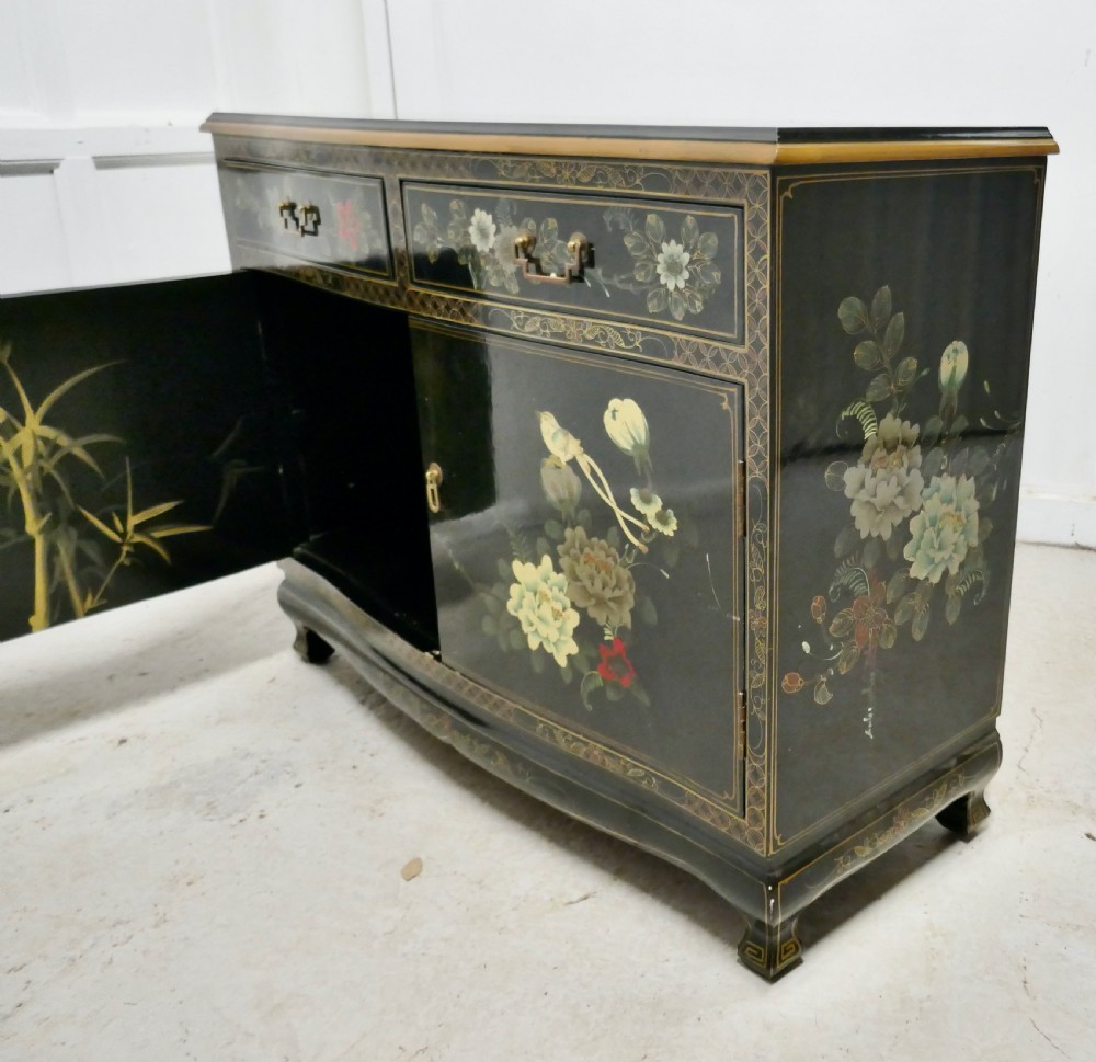 A Charming Chinoiserie 2 Drawer Sideboard Cupboard View V