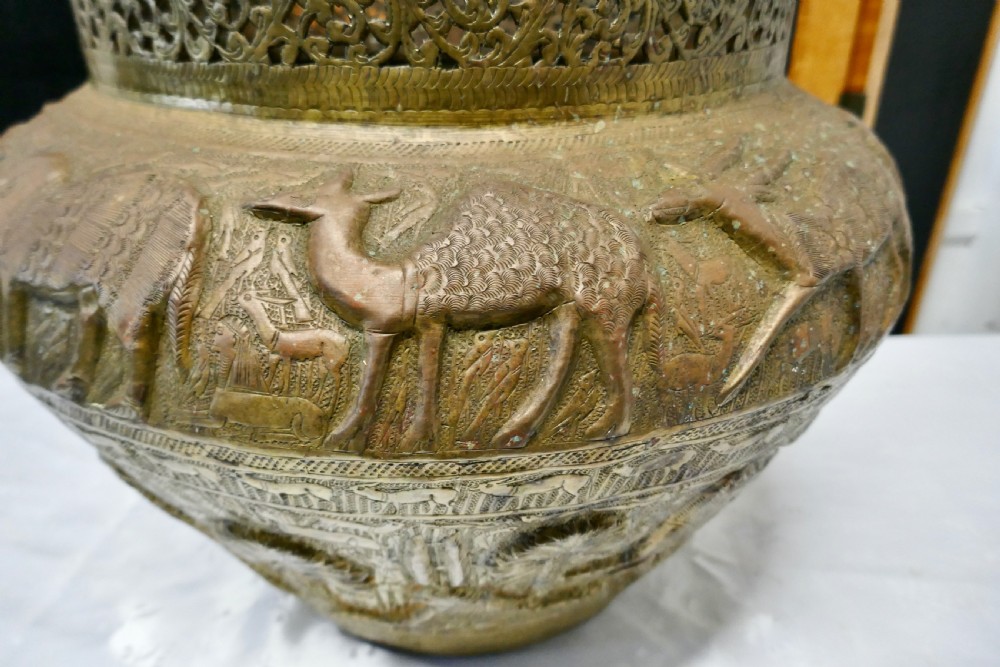 Large Early 19th Century North African Brass Jardiniere Pot View II