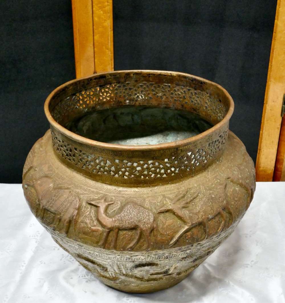 Large Early 19th Century North African Brass Jardiniere Pot View VII