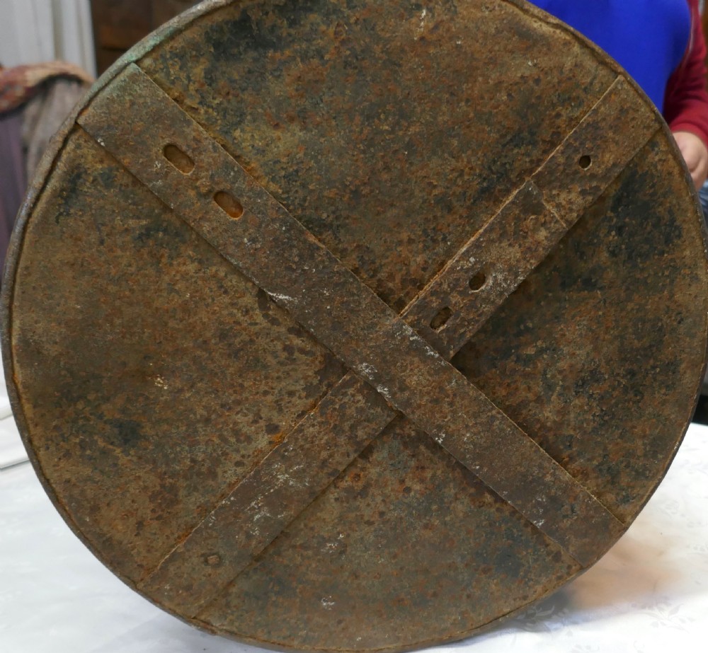19th C Large Heavy Metal Lockable Grain Storage Bin   View VII