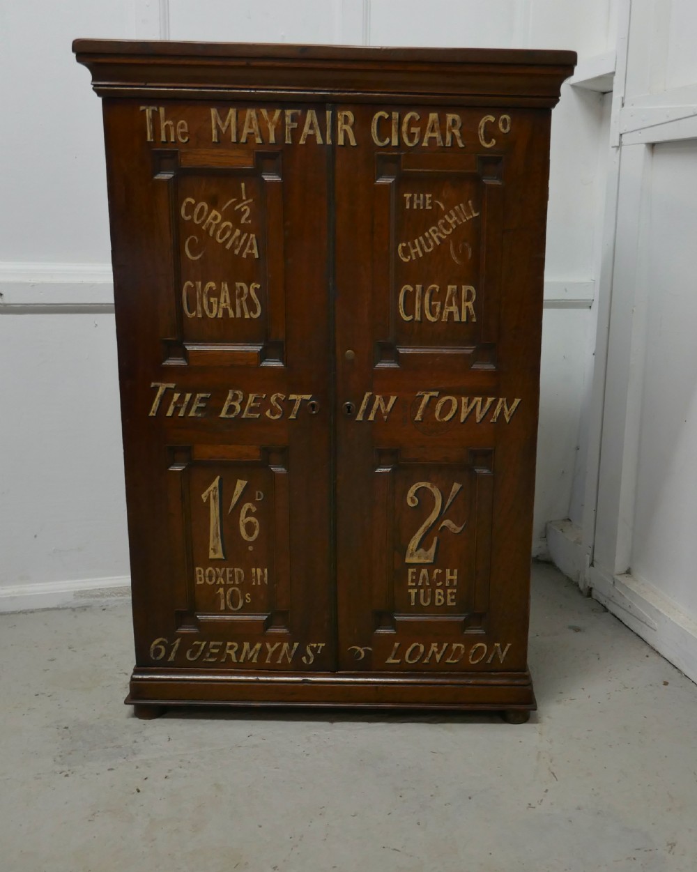 Victorian Humidor Painted for Cigar Store Display 